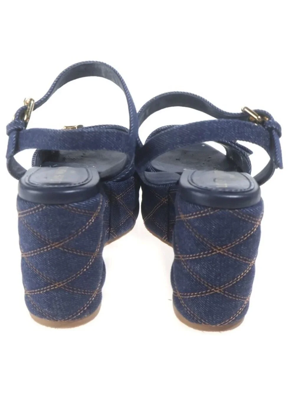 Louis Vuitton Shake Line Platform Sandals Navy Denim